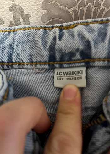 Düğmeli Gri Mavi Midi Denim çocuk pantolon - Görsel 2