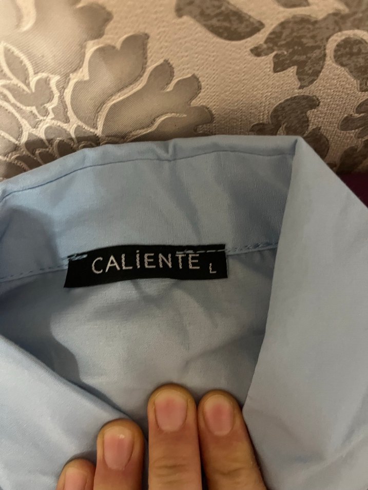 Mavi Kısa Kollu Keten Kadın Gömlek - Görsel 2