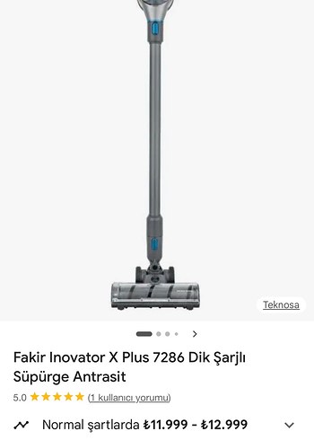 Mavi-Gri Kablosuz Dikey Süpürge - Görsel 3