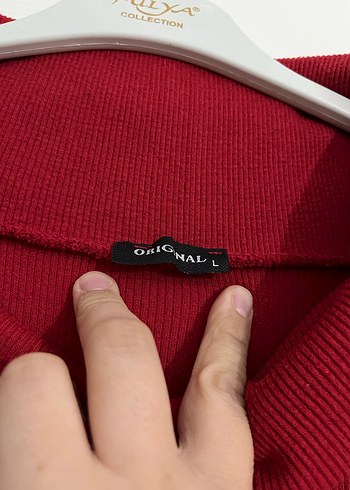 Kırmızı Uzun Kollu Yüksek Yakalı Triko Elbise - Görsel 2