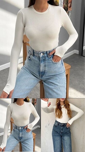 s Beden Oysh parmaktan geçme yumuşak kumaş body