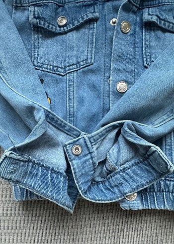 Mickey mouse  Çocuk Mavi Denim Nakışlı Ceket - Görsel 3