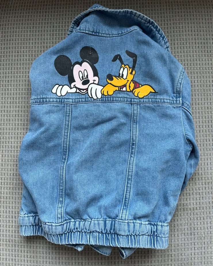Mickey mouse  Çocuk Mavi Denim Nakışlı Ceket - Görsel 2