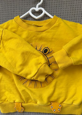 Sarı Aslan Baskılı Erkek Çocuk Sweatshirt - Görsel 3