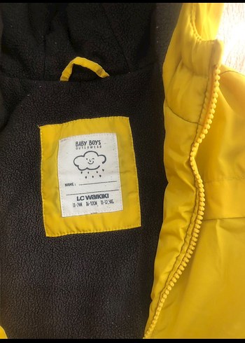 Erkek bebek Sarı Kapüşonlu Mont - Görsel 3