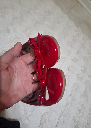 Kırmızı Fiyonk Detaylı Kız Çocuk Babet - Görsel 2