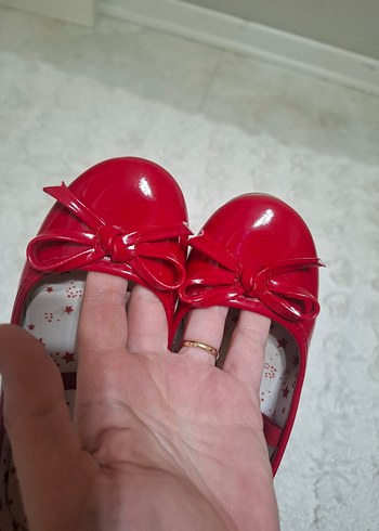 Kırmızı Fiyonk Detaylı Kız Çocuk Babet - Görsel 3