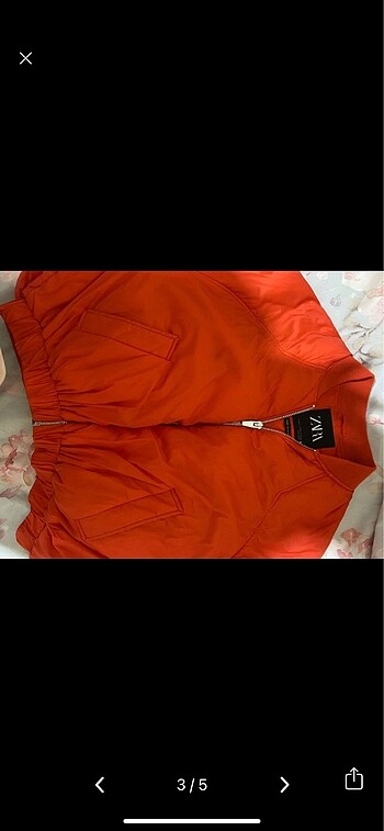 36 Beden kırmızı Renk Zara Puffer Bomber Ceket