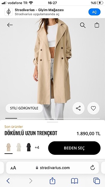 Stradivarius Bej Trençkot