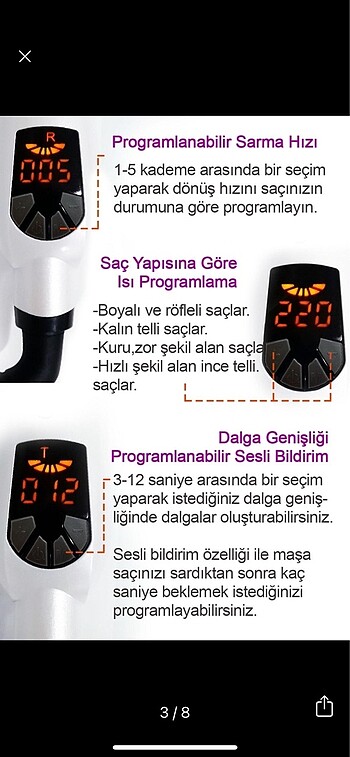  Beden Renk Hairens Hrs-320 saç maşası