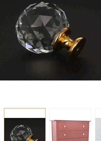 Kristal altın rengi kulp 5 adet
