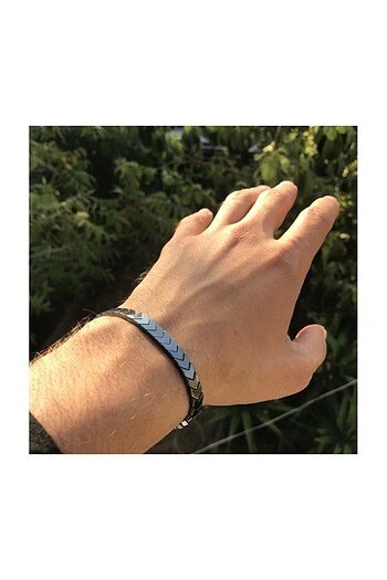 Hematit Görünümlü Ok Çavuş Bileklik Unisex