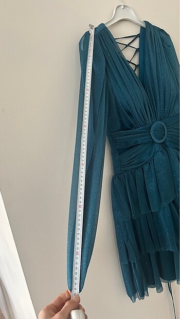 Petrol Mavisi Simli Abiye - Görsel 11