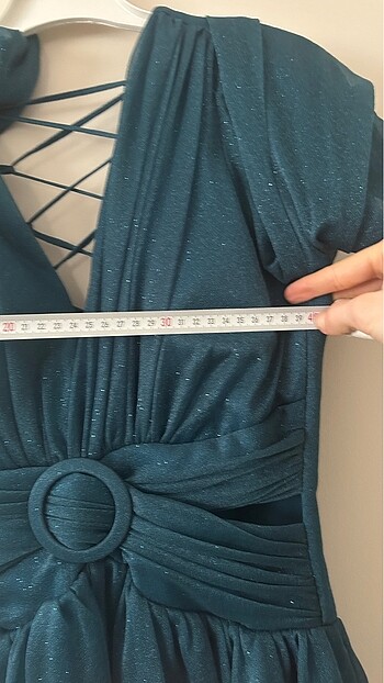 Petrol Mavisi Simli Abiye - Görsel 13