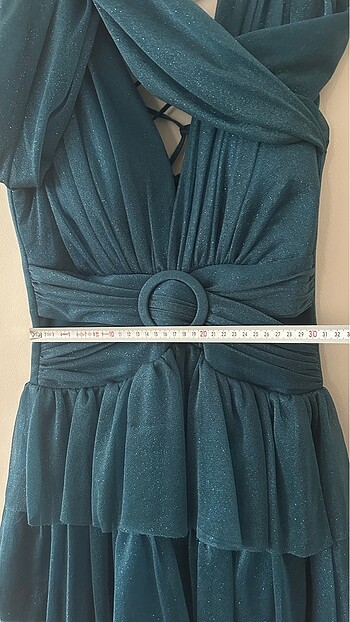 Petrol Mavisi Simli Abiye - Görsel 12