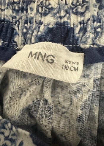 Bohem Mavi Bağlama Desenli Kız çocuk Kumaş Pantolon - Görsel 3