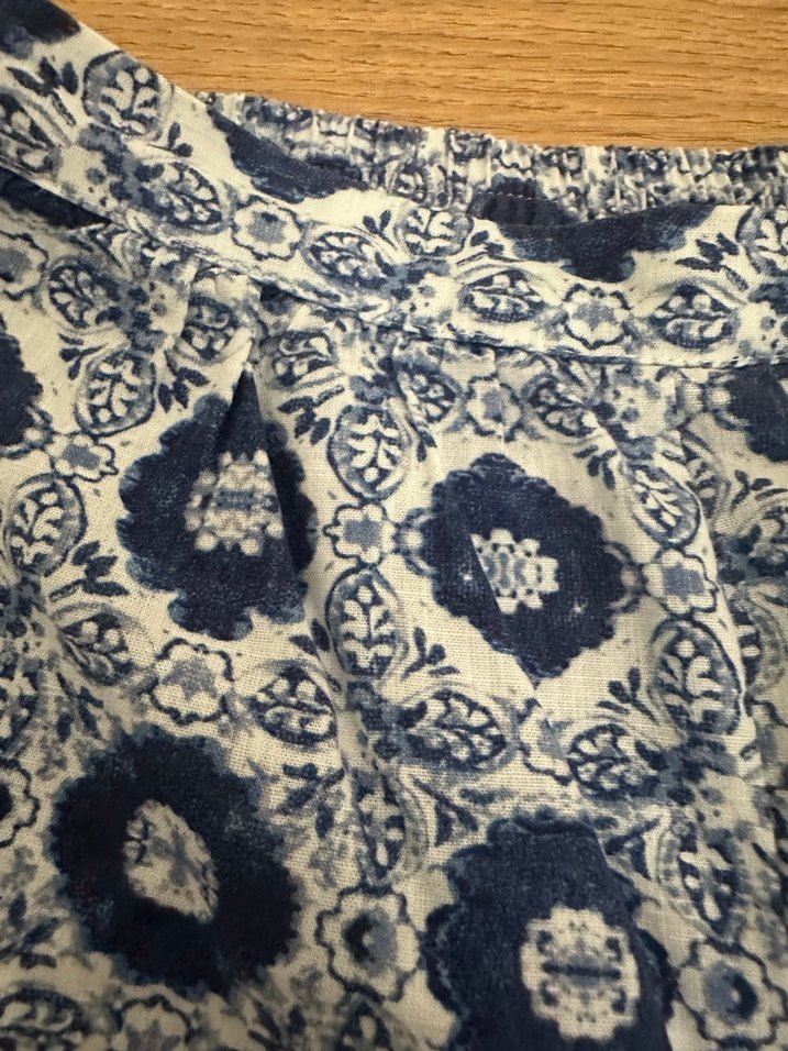 Bohem Mavi Bağlama Desenli Kız çocuk Kumaş Pantolon - Görsel 4