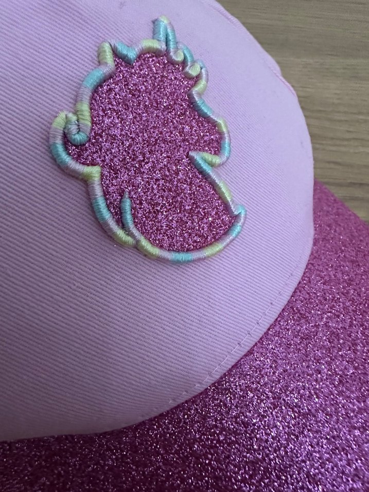 Pembe Parlak Simli Çocuk Şapkası - Görsel 4