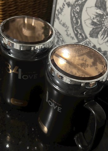 Karaca Siyah Kapaklı 34 Love Termos Kupa - Görsel 3