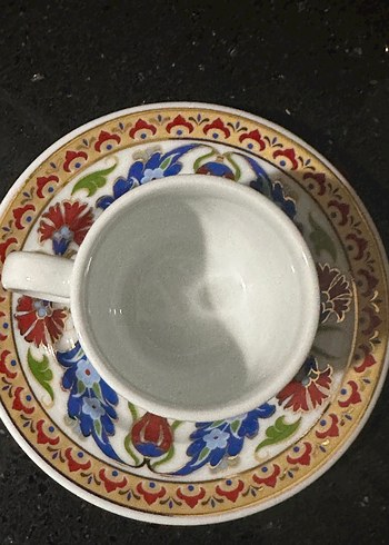 Güral porselen Çiçek Desenli Seramik Fincan ve Tabak - Görsel 2