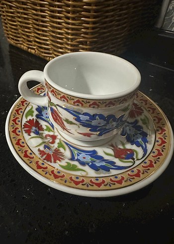 Güral porselen Çiçek Desenli Seramik Fincan ve Tabak - Görsel 4