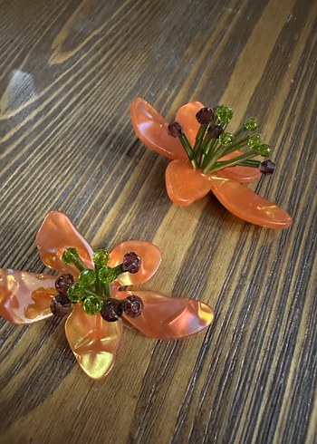 Renkli Boncuklu Çiçek Küpe - Görsel 4