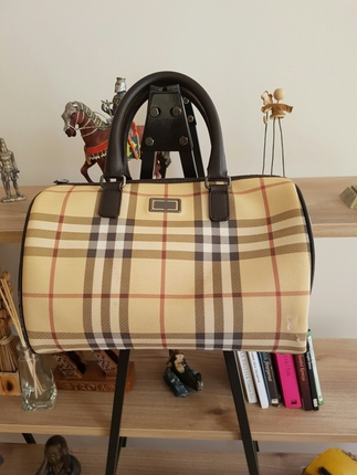  Vintage Burberry London Boston Speedy Çanta Made in Italy 