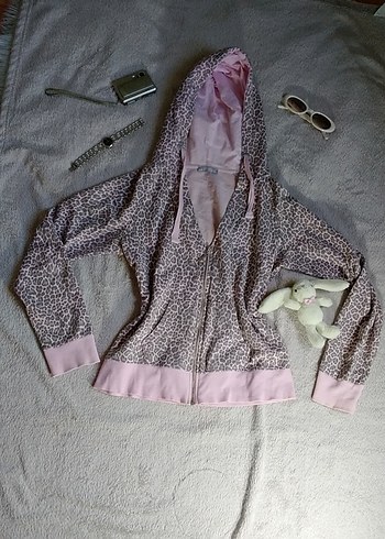megan fox juicy couture tarzı Kapüşonlu leopar Desenli Ceket