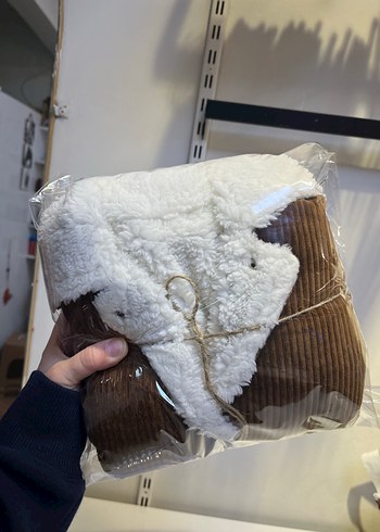 Kahverengi Kürklü çocuk Kışlık Mont şapka - Görsel 5