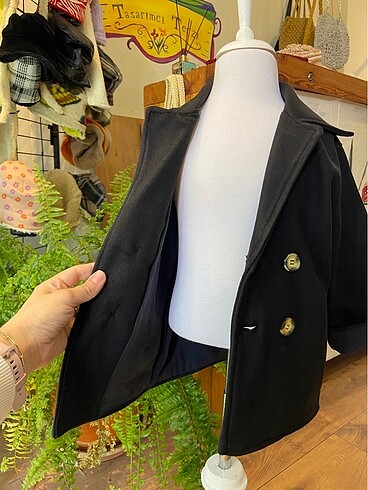 Siyah kaşe bebek kaban - Görsel 4