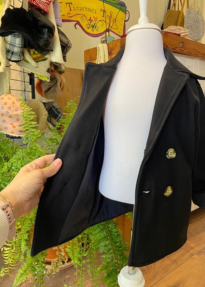 Siyah kaşe bebek kaban - Görsel 4