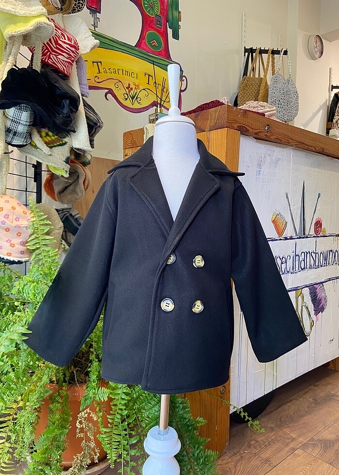 Siyah kaşe bebek kaban - Görsel 5