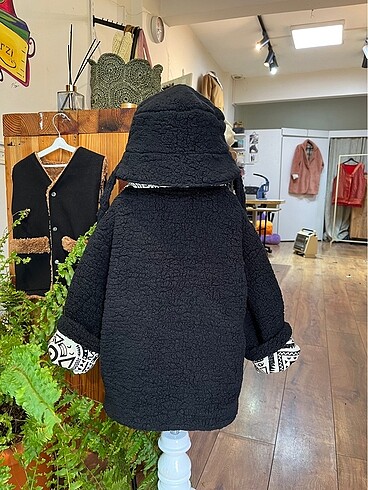 Etnik desenli çocuk mont şapka - Görsel 8