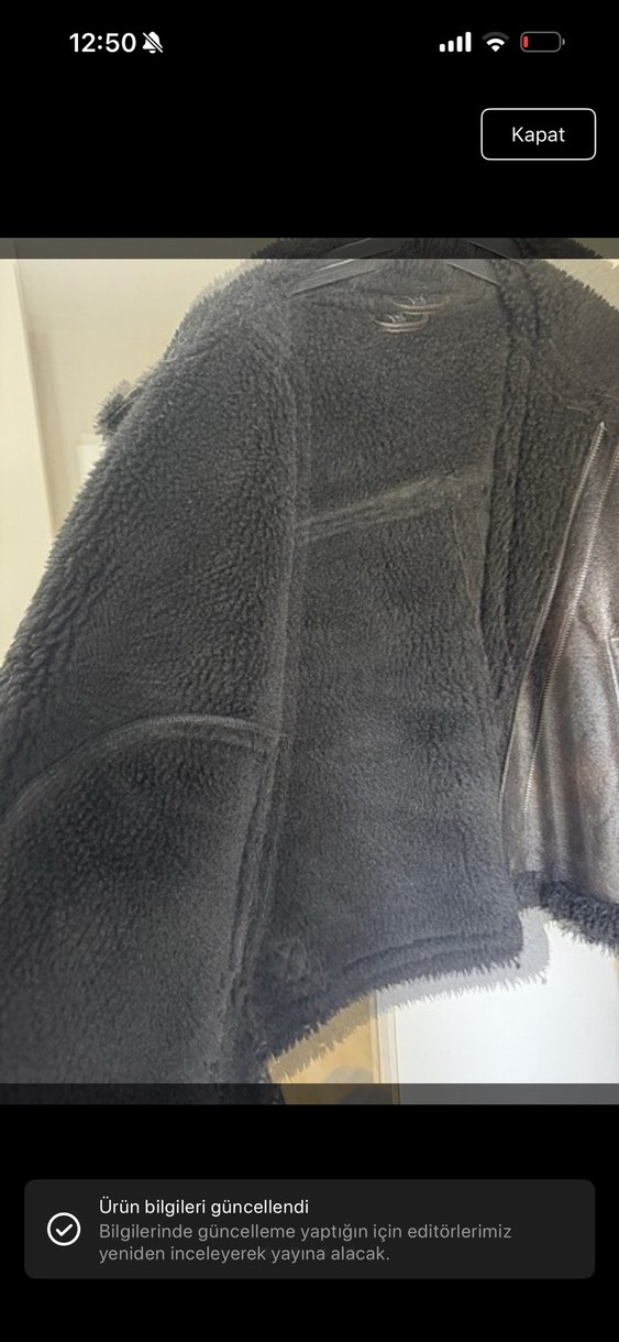 Kürklü Siyah Deri Biker Ceket Trendyolmilla - Görsel 2