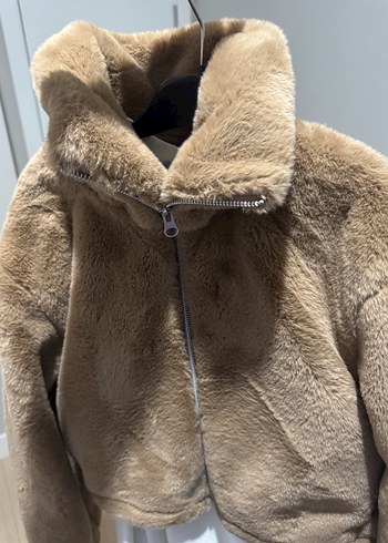 Kahverengi Kürklü Rahat Kadın Ceket - Görsel 3