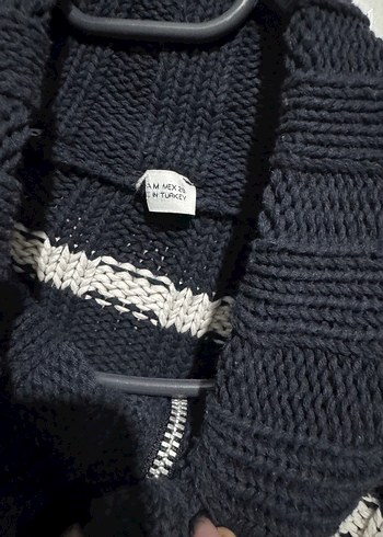 Yüksek Yakalı Çizgili Örgü Kadın Kazak Zara - Görsel 2