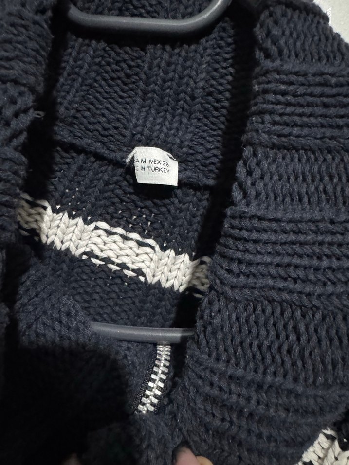 Yüksek Yakalı Çizgili Örgü Kadın Kazak Zara - Görsel 2