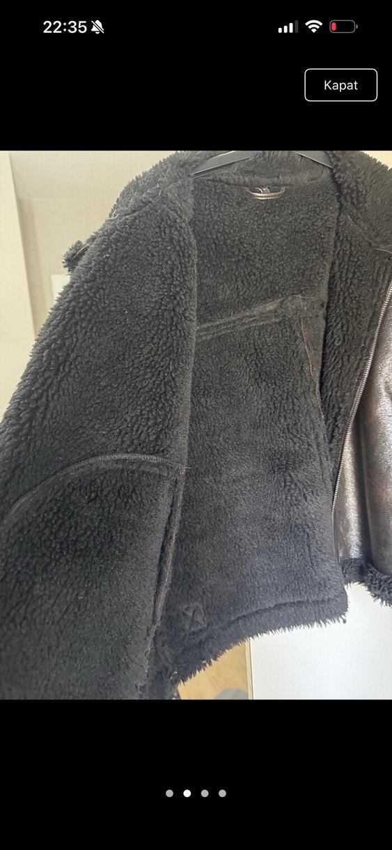 Kürklü Siyah Deri Biker Ceket Trendyolmilla - Görsel 2