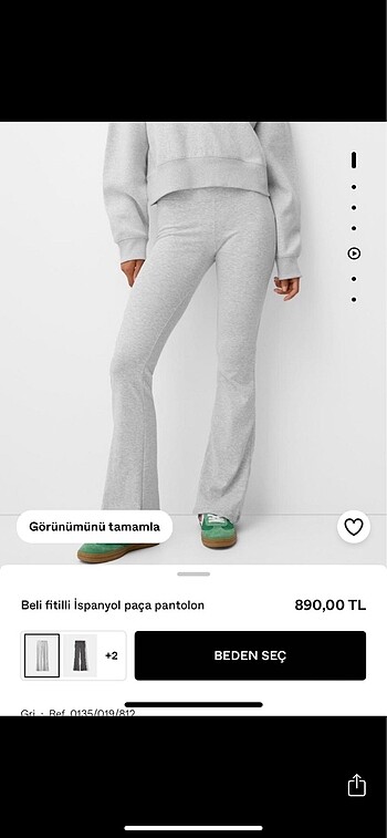 Bershka Gri İspanyol