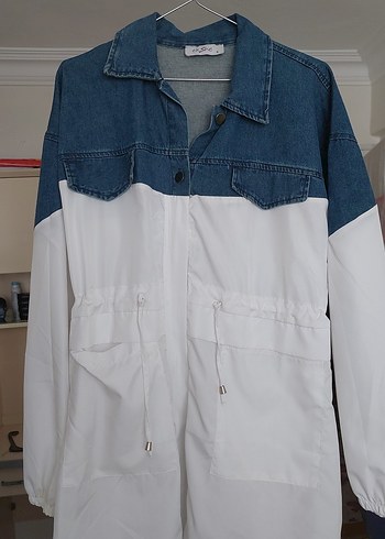 Kadın Beyaz Denim Rahat Ceket