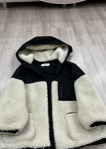 Kapüşonlu pelüş unisex çocuk kabanı 9 Yaş - Görsel 3