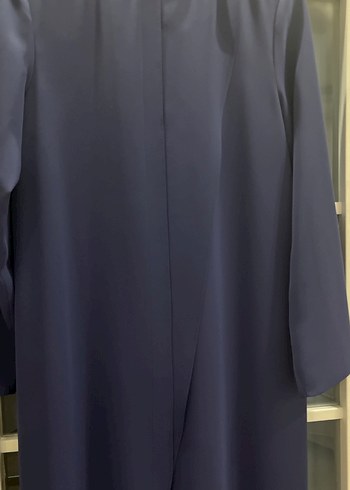 Lacivert Drapeli Uzun Kadın Elbise - Görsel 2
