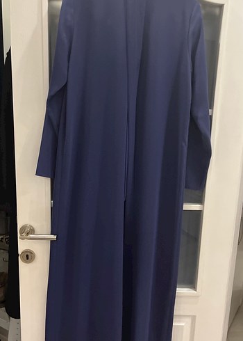 Lacivert Drapeli Uzun Kadın Elbise - Görsel 7