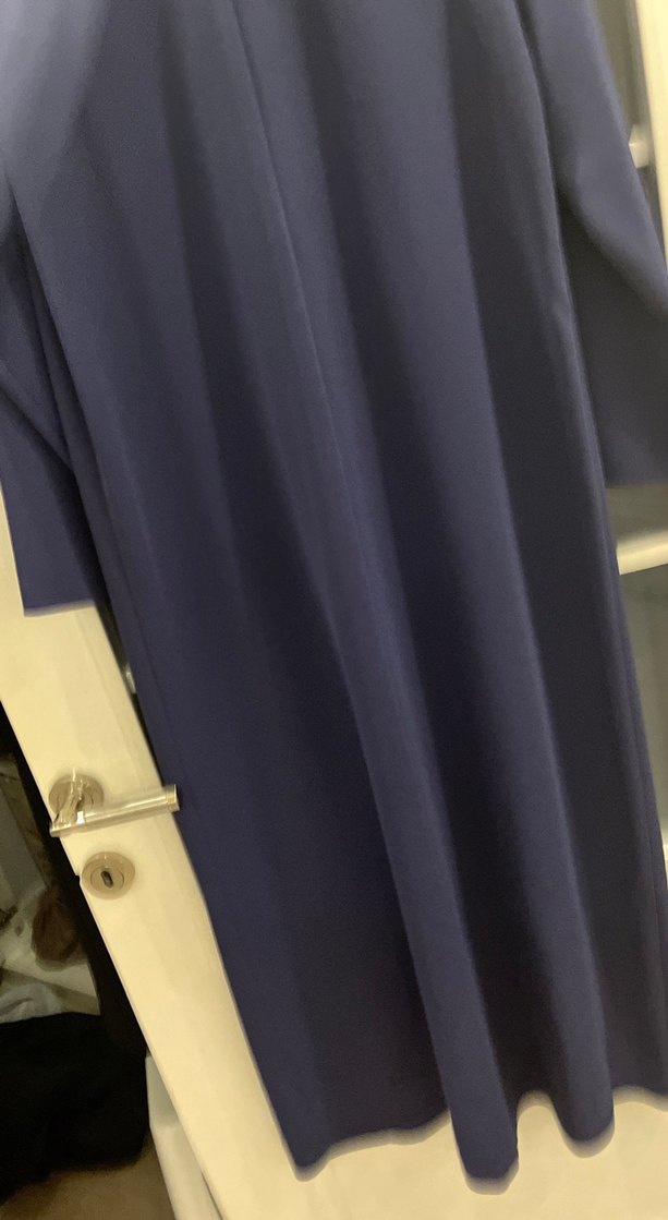 Lacivert Drapeli Uzun Kadın Elbise - Görsel 4