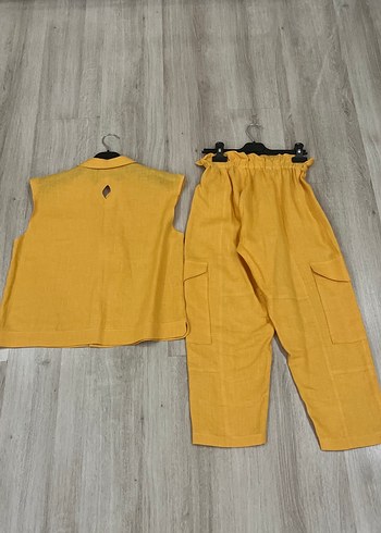 Kız Çocuk Keten Alt Üst Takım - Görsel 5