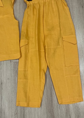 Kız Çocuk Keten Alt Üst Takım - Görsel 3