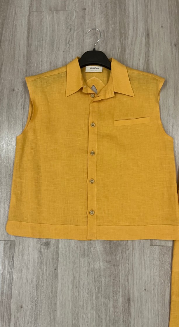 Kız Çocuk Keten Alt Üst Takım - Görsel 2