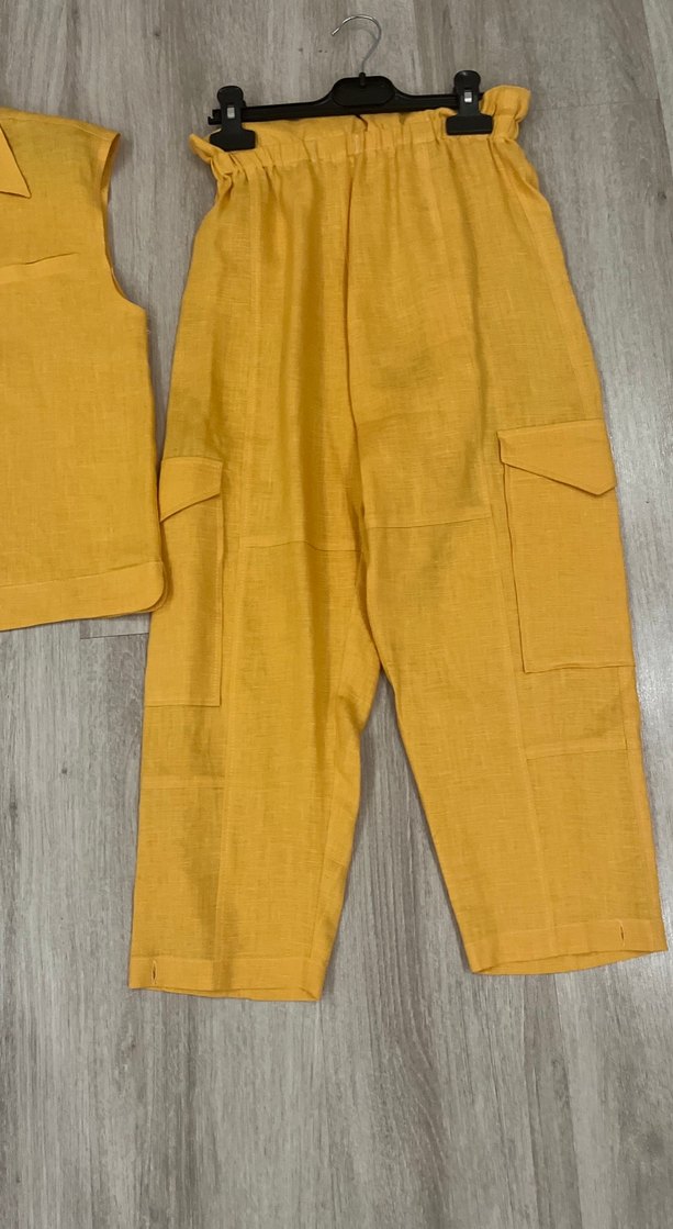 Kız Çocuk Keten Alt Üst Takım - Görsel 3