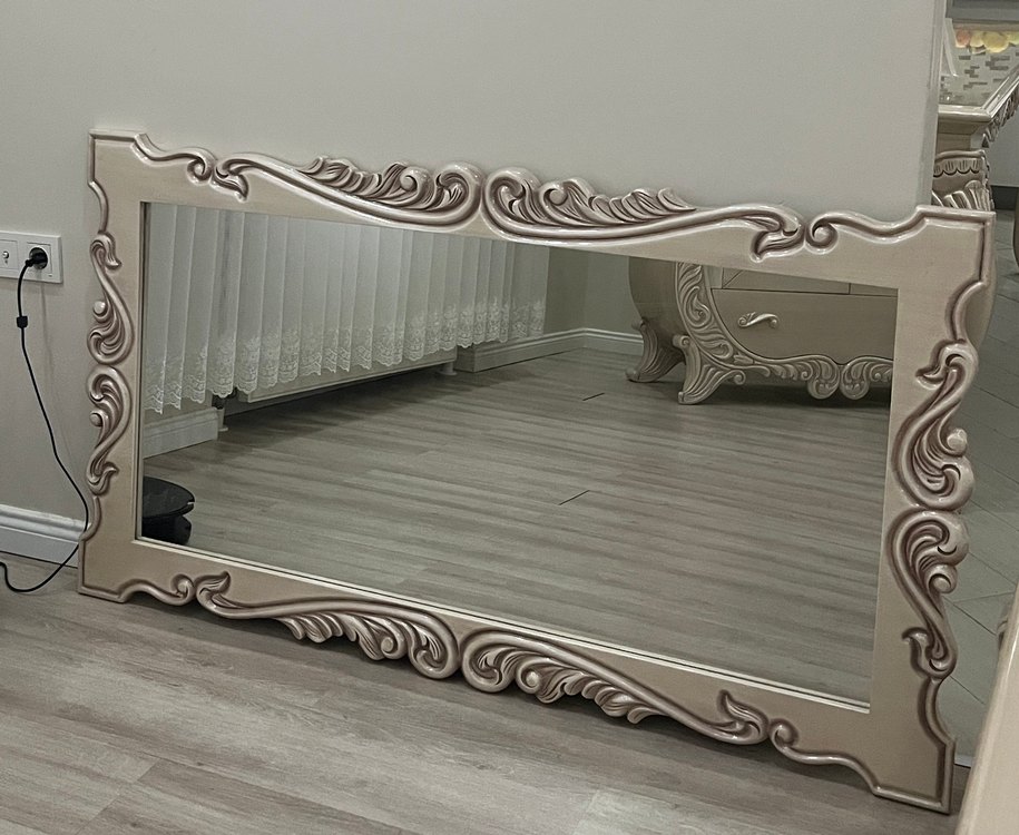 Beyaz Dekoratif Oymalı Ayna - Görsel 2