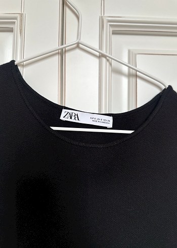 Düğmeli Siyah Midi Triko Elbise - Görsel 3